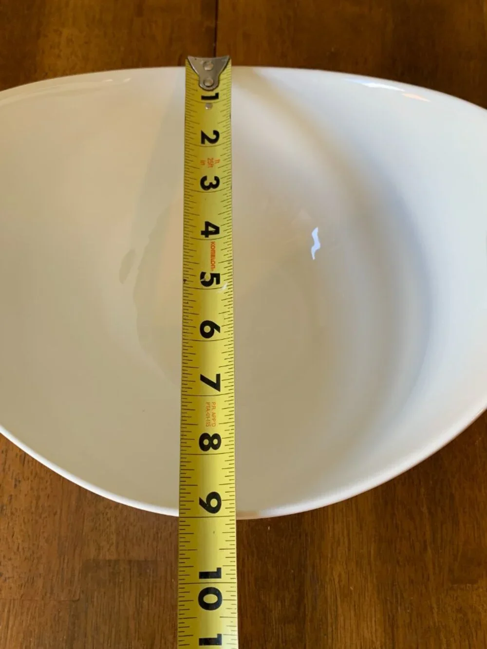 Palm Restaurant Modern White Ceramic Large Serving Bowl Side Handles Dishwasher